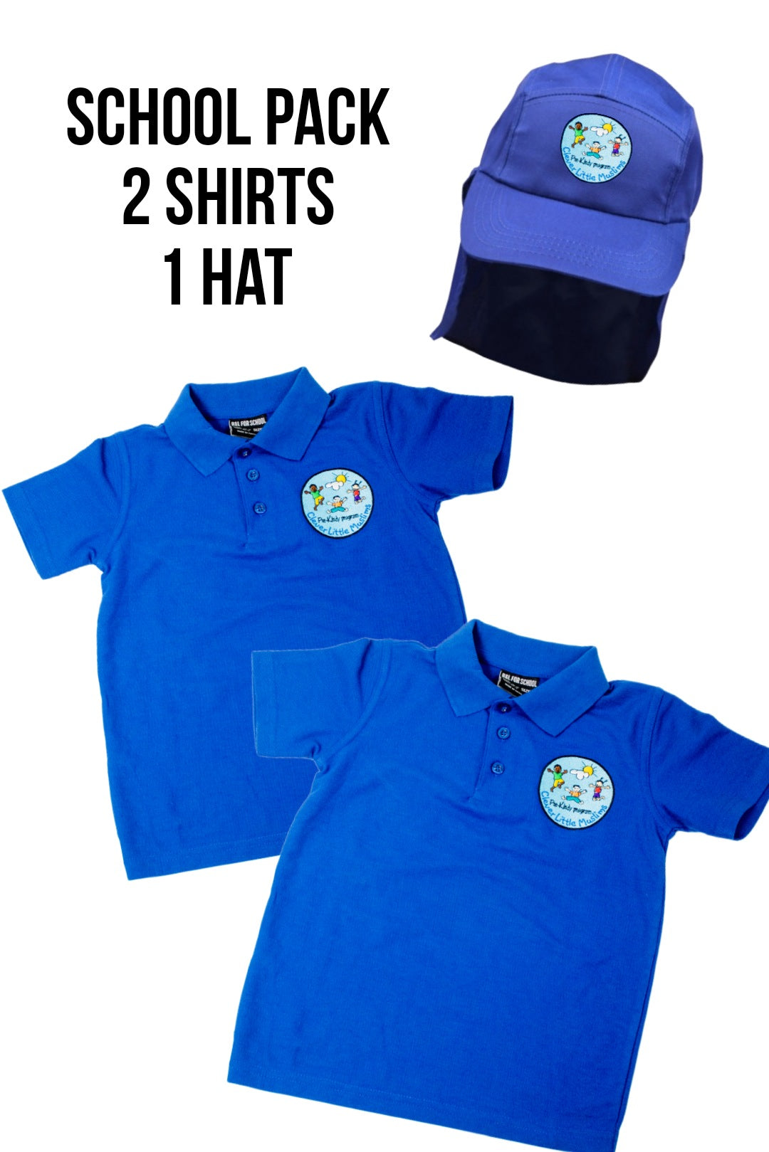 School Pack 2 Shirts and 1 Hat